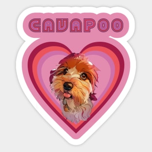 Cavapoo love (plum) Sticker